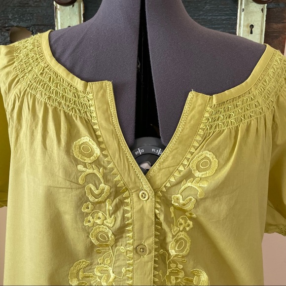 2/$25 Caribbean Joe Peasant Blouse Size XL - Picture 7 of 14